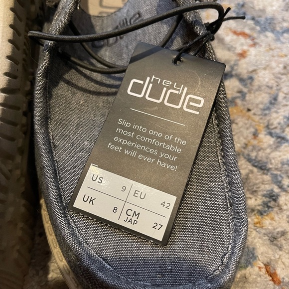 Grey stripes Hey Dudes, new with tags. Size US 9. - Picture 3 of 3